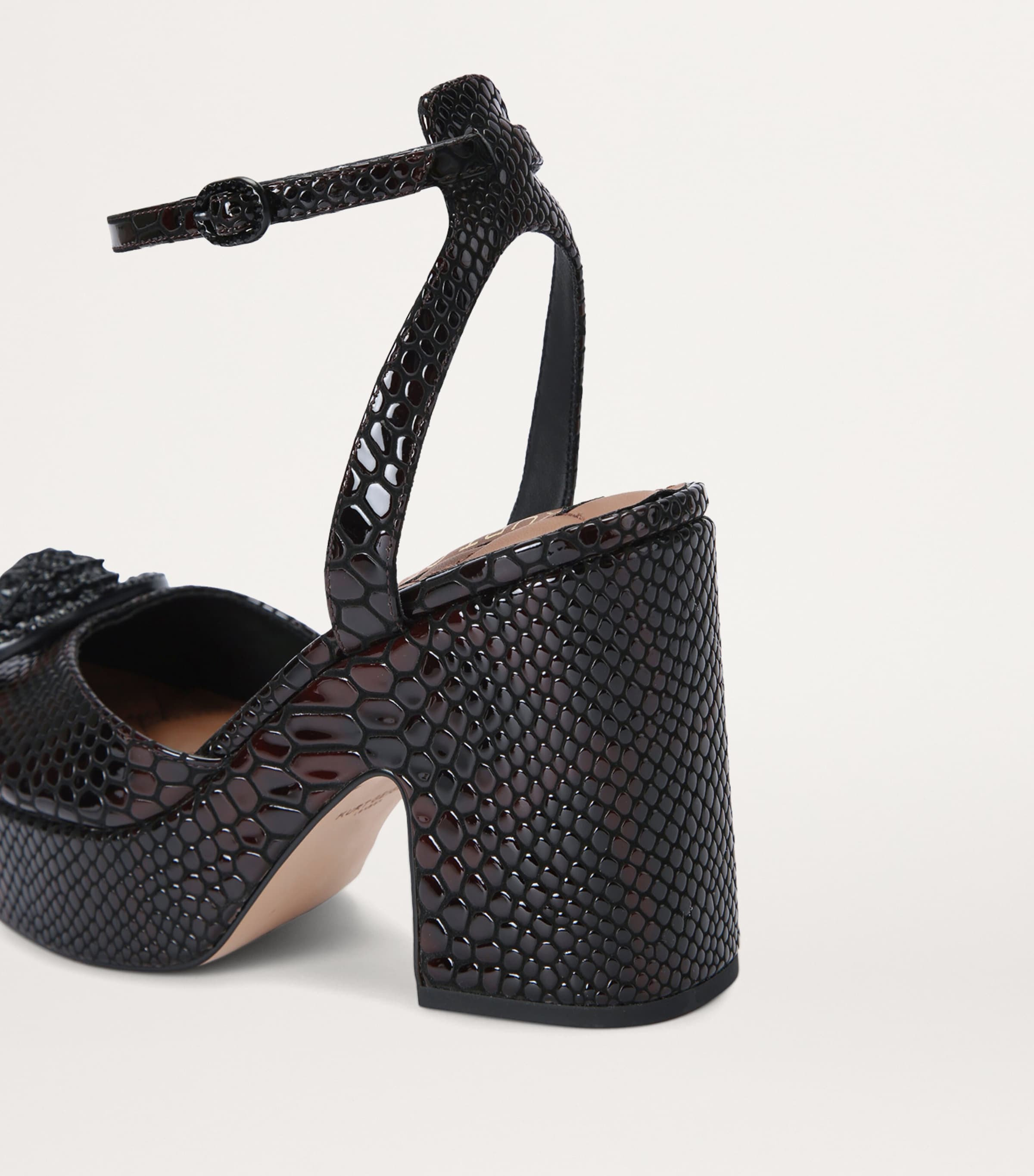 Snake-Effect Chelsea Platform Heels