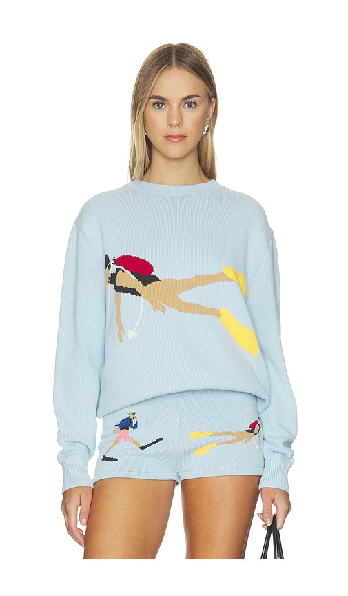 Yellow the label diver knit top en color bebe azul XS también en S, M