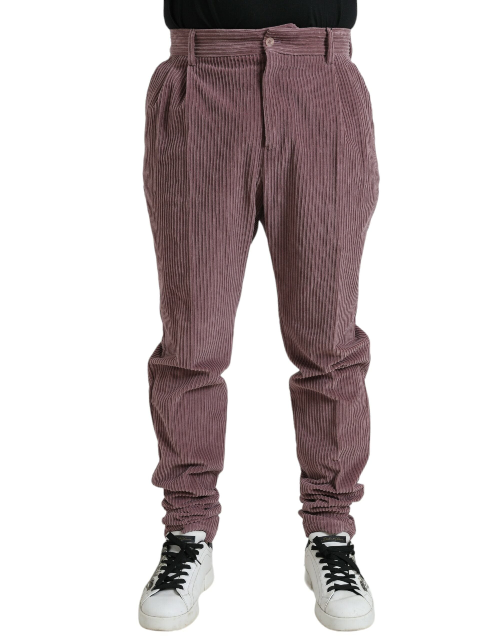 Corduroy Cotton Stretch Trousers — Purple