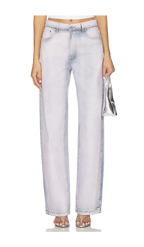 MSGM Light Wash Jean in Pink. 36. Also