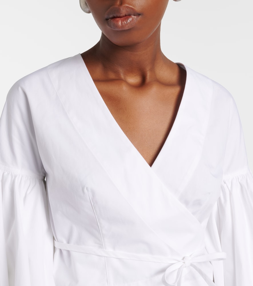 Paysan cotton poplin wrap top