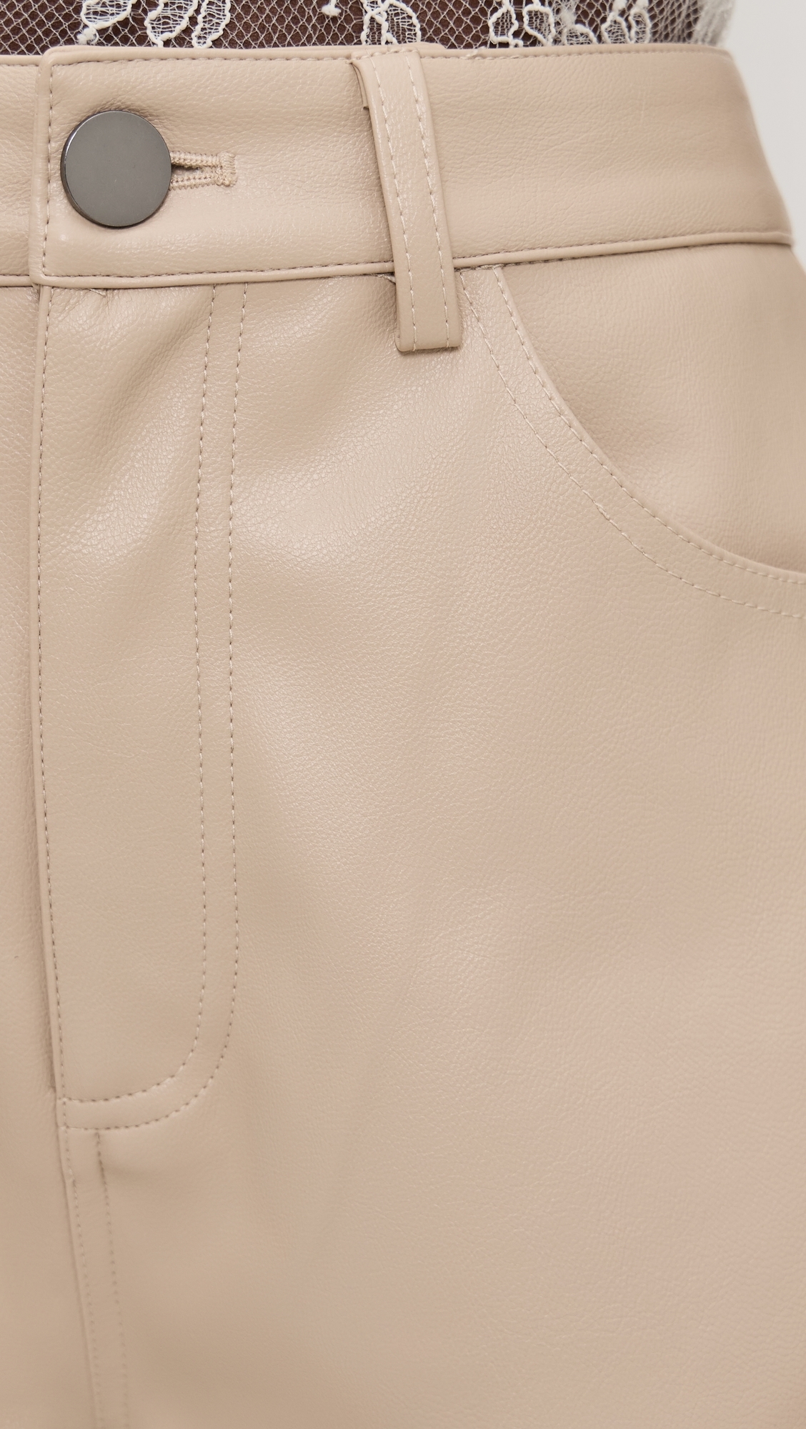 Dakota Faux Leather Barrel Pants Sand