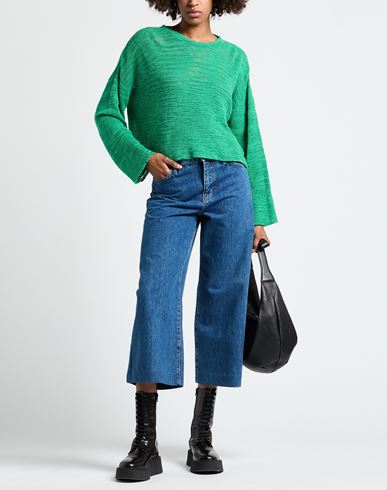 Woman Sweater Green Size 6 Linen, Polyester