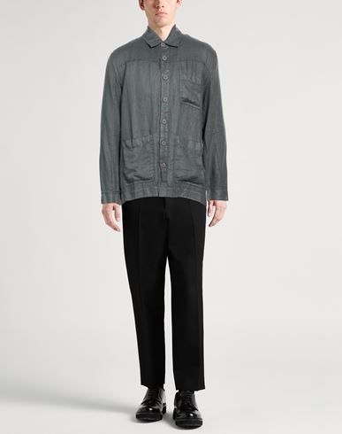 Man Shirt Charcoal Size L Linen