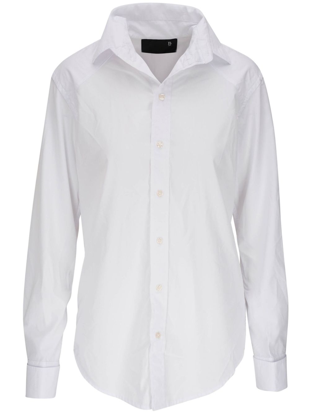 Button-down long-sleeved shirt - White