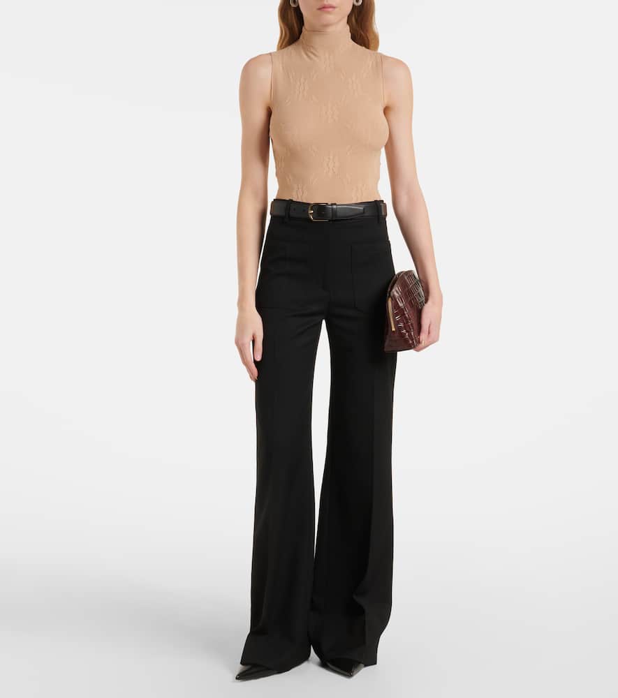 Sheer high-neck lace bodysuit