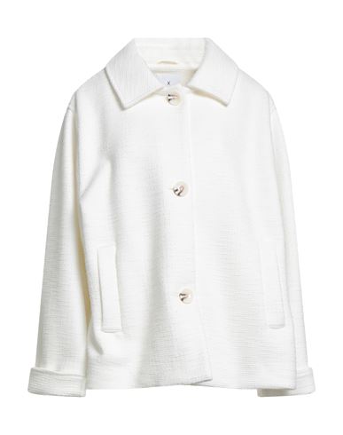 Gold Woman Jacket White Size 20 Polyester, Cotton, Viscose, Elastane
