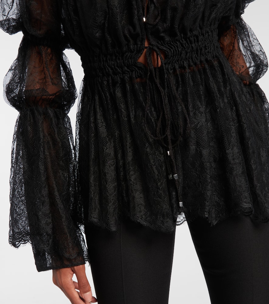 Floral Chantilly lace top