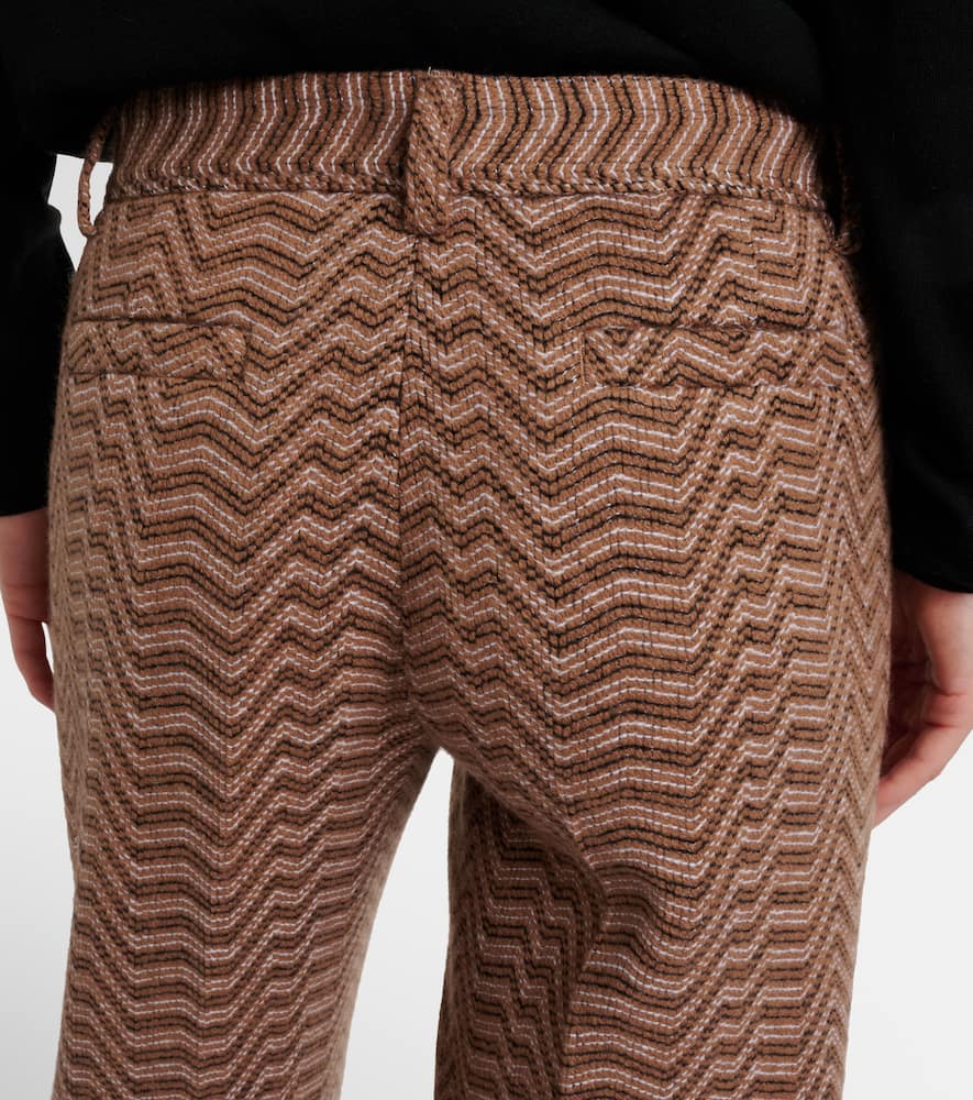 Zigzag low-rise bootcut pants