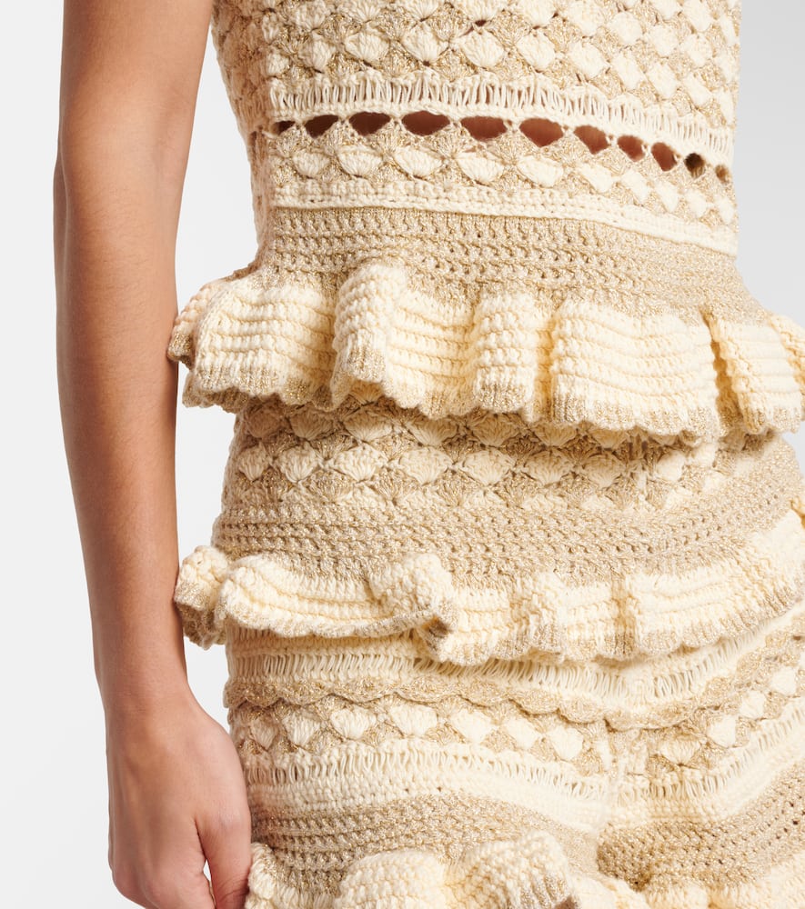 Wanderlust lamé crochet tank top
