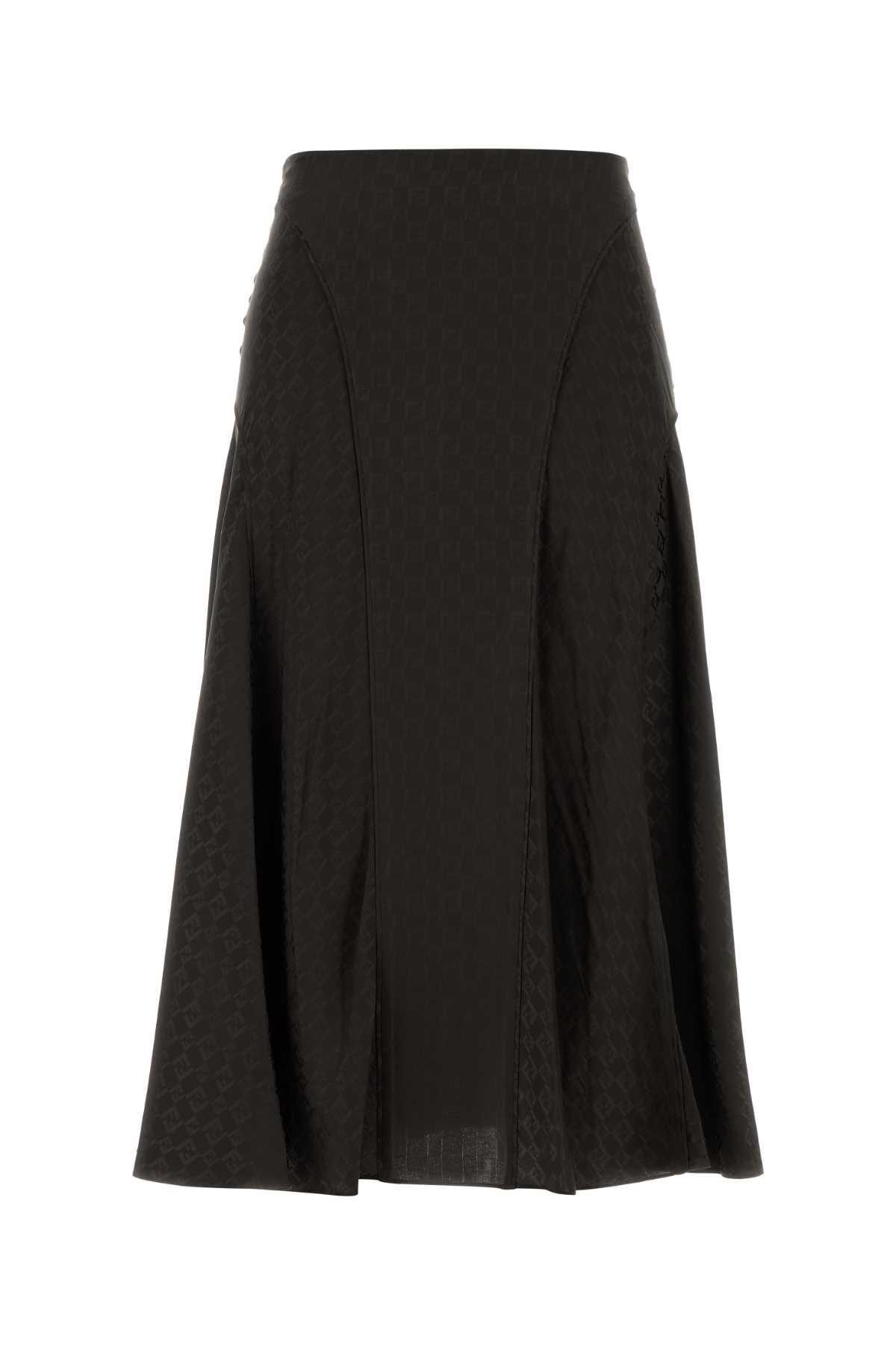 Ff Jacquard Silk Skirt