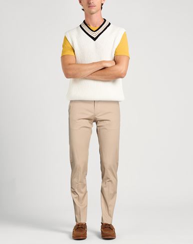 Man Pants Beige Size 36 Cotton, Elastane