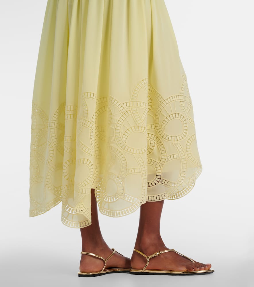 Halterneck silk-blend midi dress
