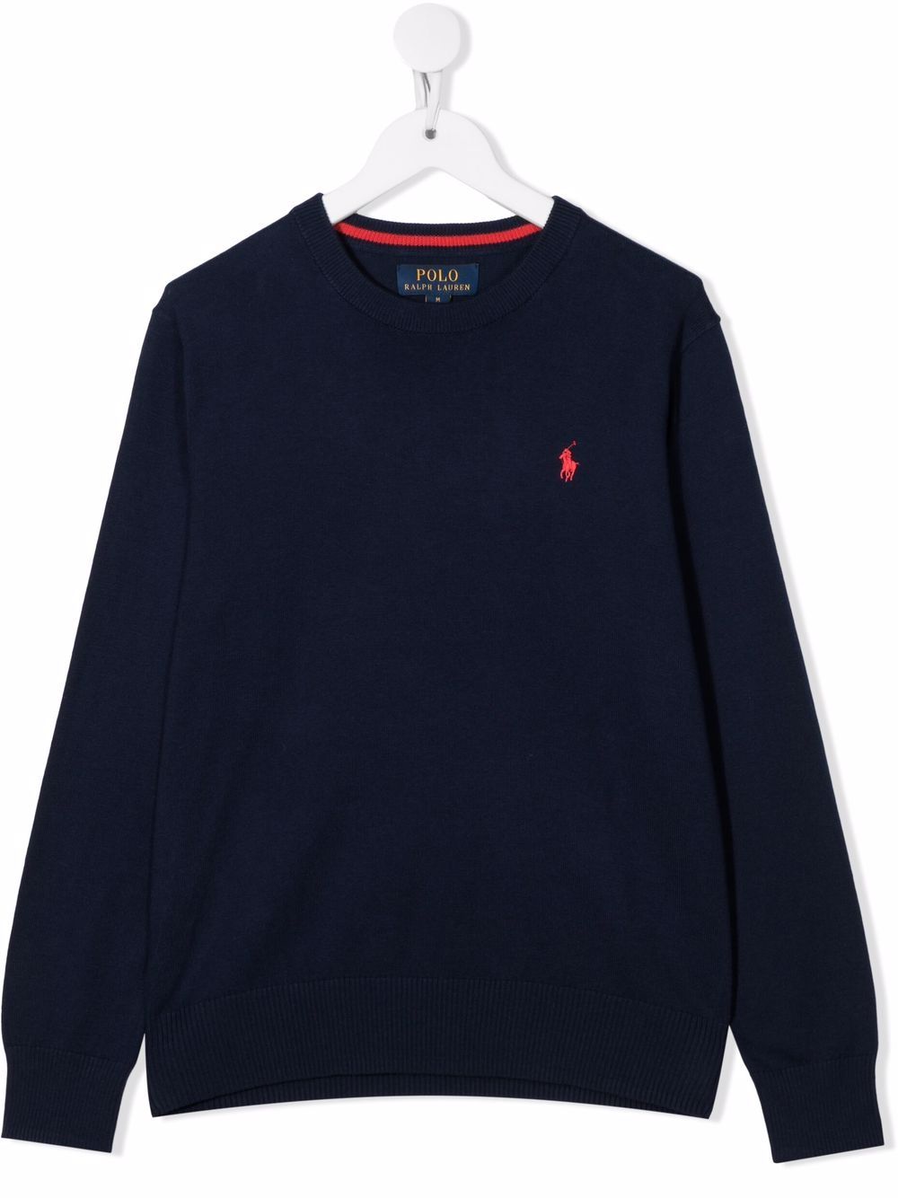 Embroidered-logo jumper - Blue