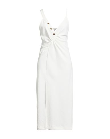 Woman Midi dress White Size 6 Polyester