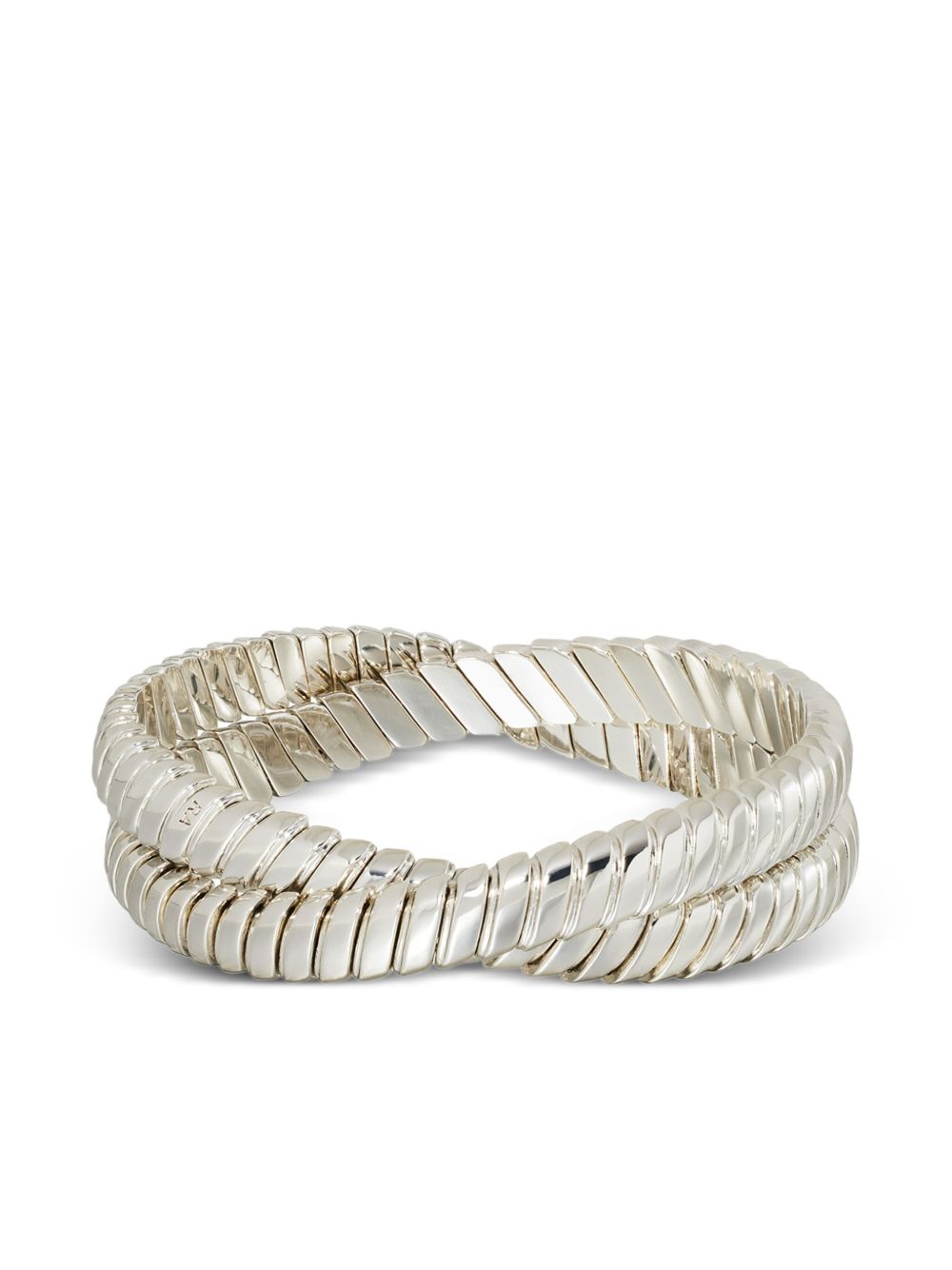 Twisted double-layer bracelet - Silver