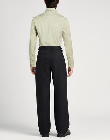Man Shirt Sage green Size 42 Cotton, Polyamide, Elastane