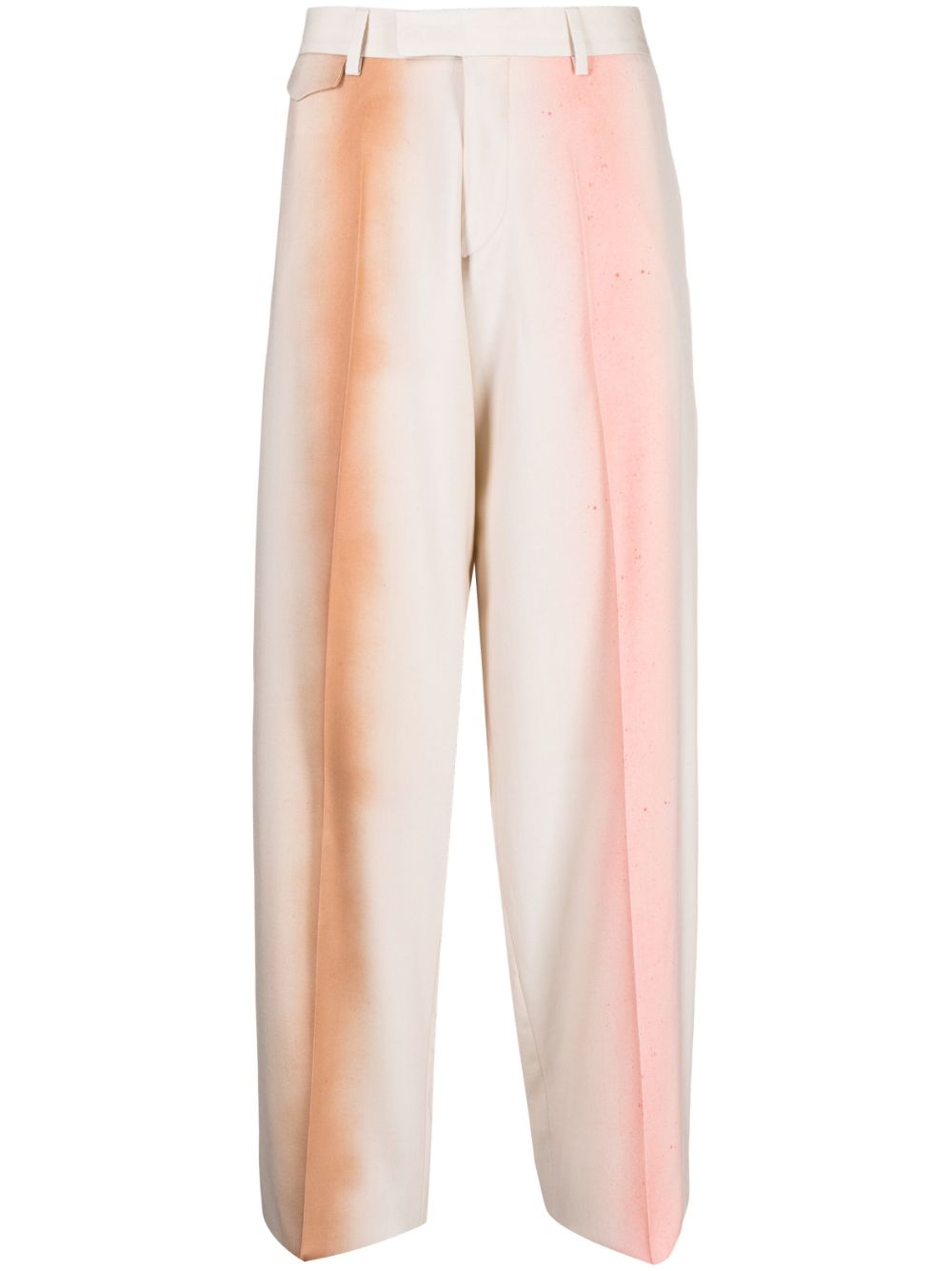 Mid-rise wide-leg wool trousers - Brown