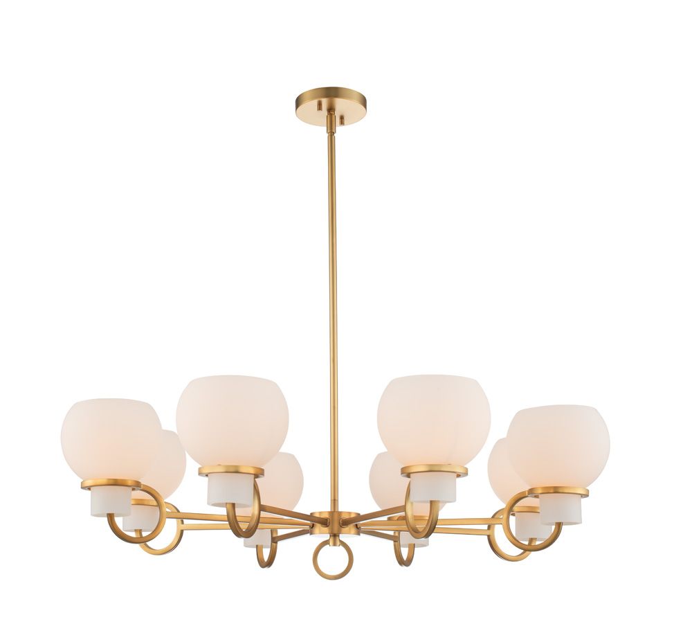Kalco Ascher 8-Light Transitional Chandelier in Winter Brass - 513073WB
