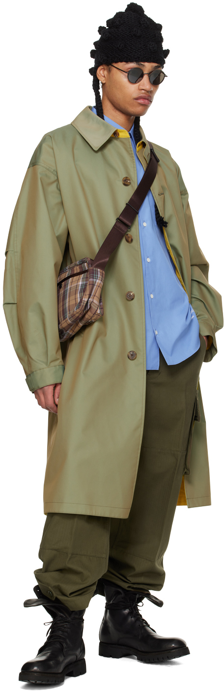 Comme des Garçons Homme Khaki Spread Collar Trench Coat