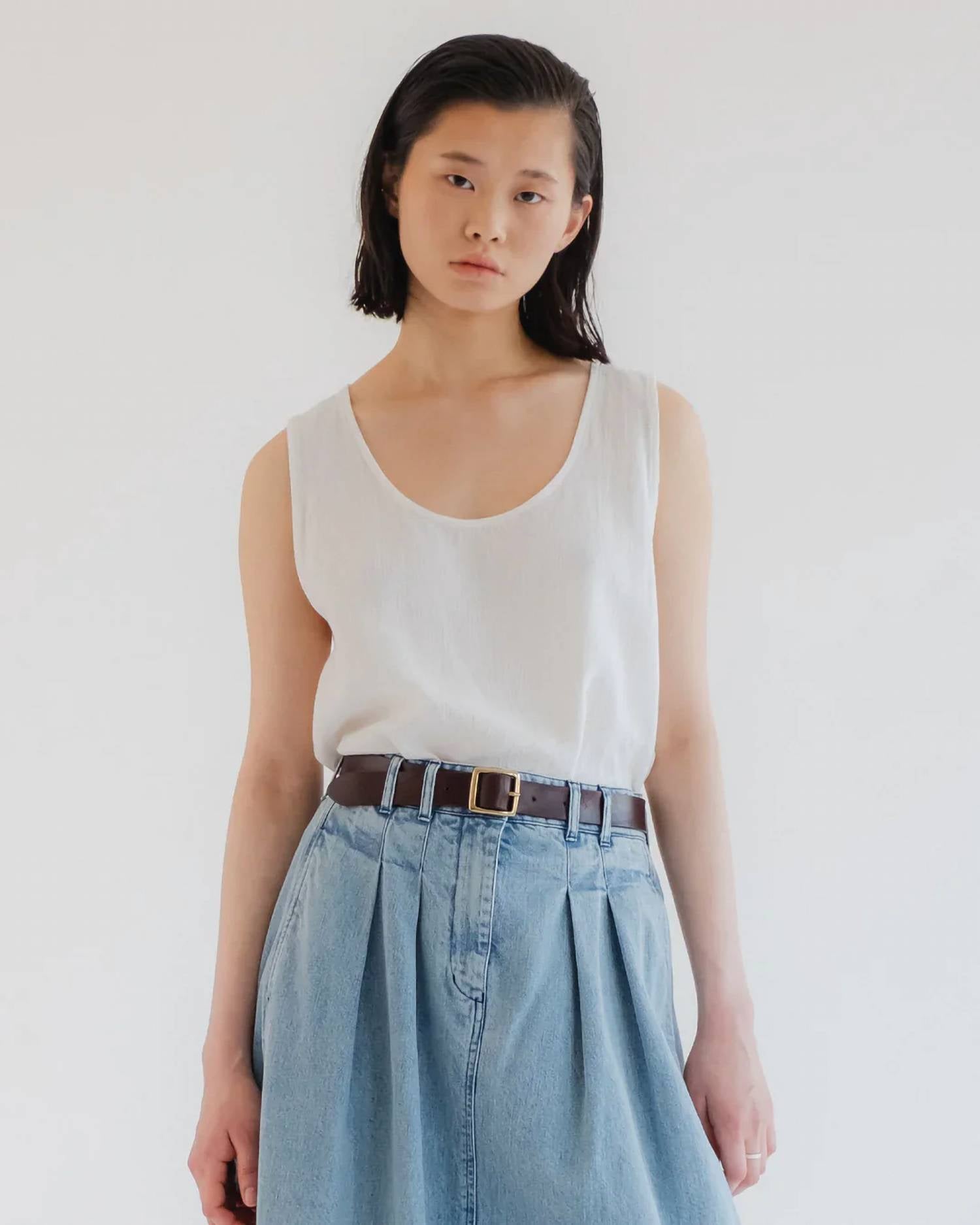 Gazebo Cotton Tank Top In Milk