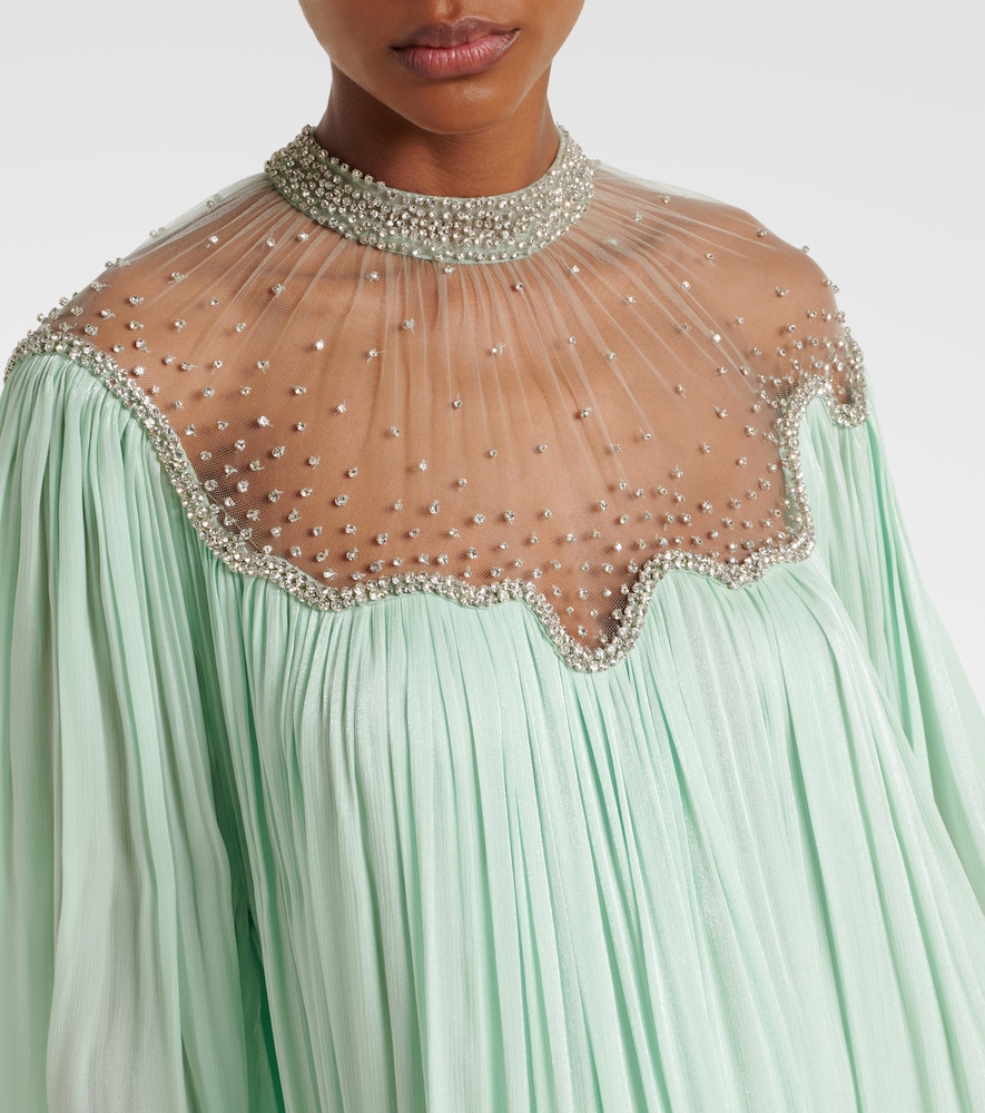 Elline embellished pleated gown