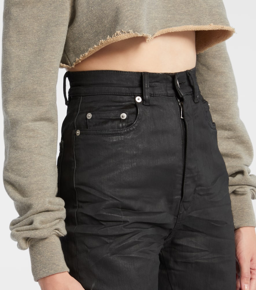 Cropped cotton-blend jersey sweatshirt