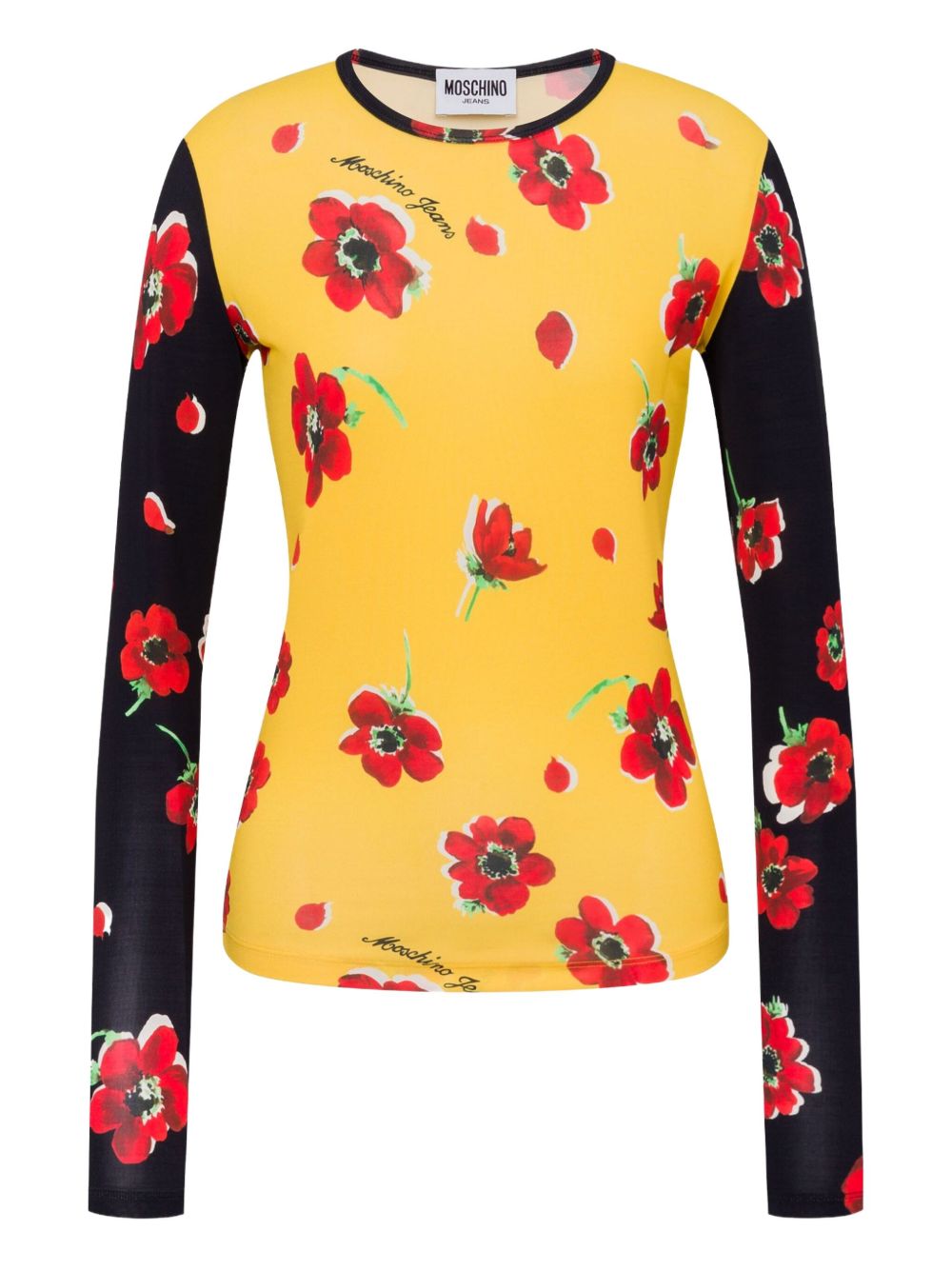 Floral-print T-shirt - Yellow