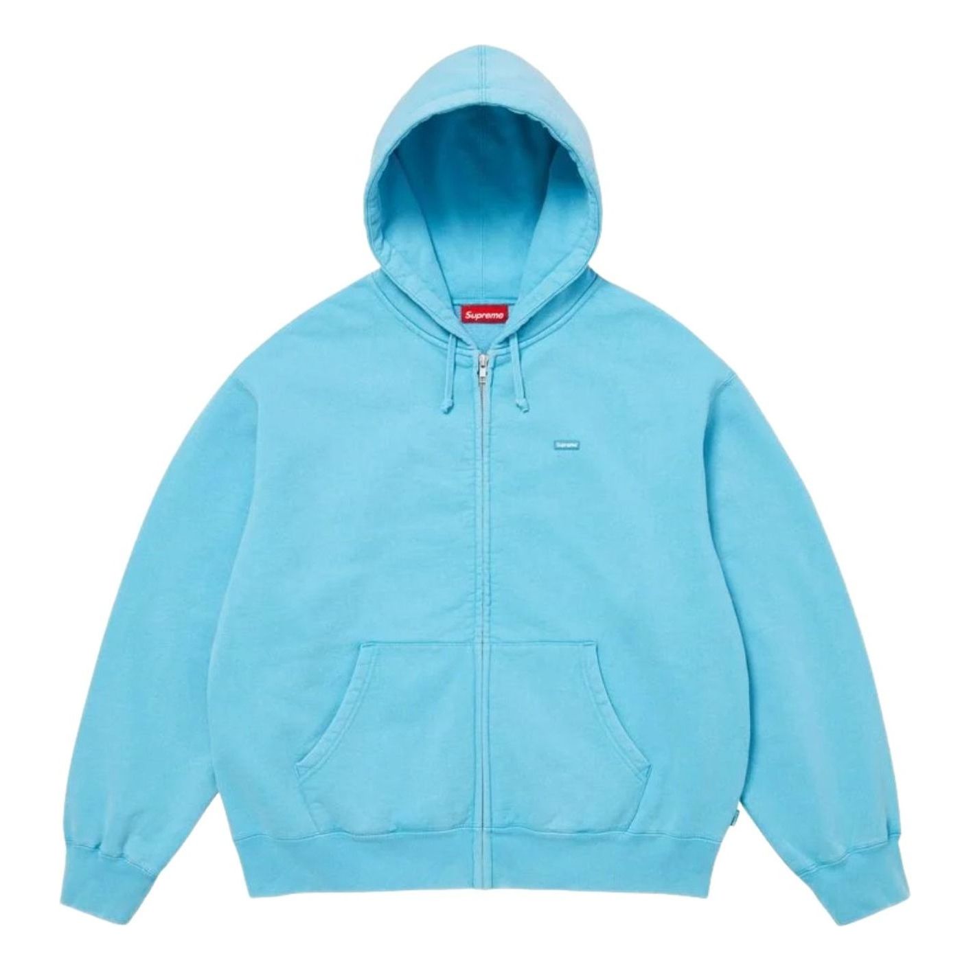 SS26 Small Box Zip Up Hooded Sweatshirt 'Light Blue'
