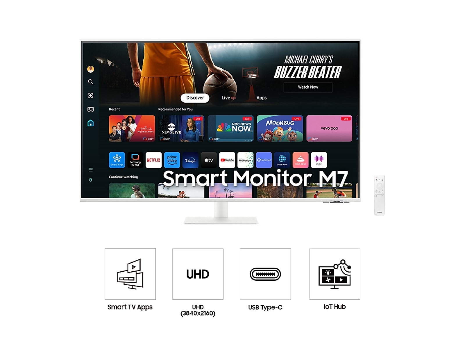 32" Smart Monitor M7 (M70D) 4K UHD with Streaming TV, Speakers and USB-C(LS32DM703UNXZA)