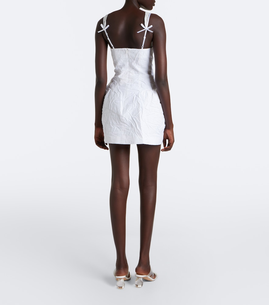Crinkled cotton-blend minidress