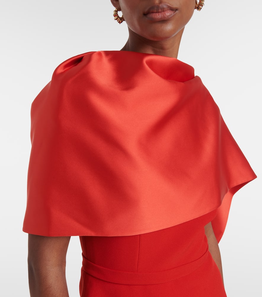 Safiyaa Evangelina caped crêpe gown