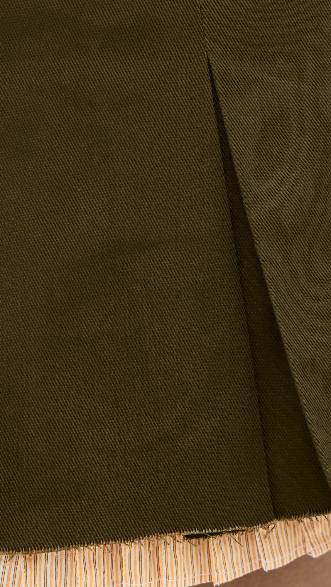 Pleated Mini Skirt Olive Green