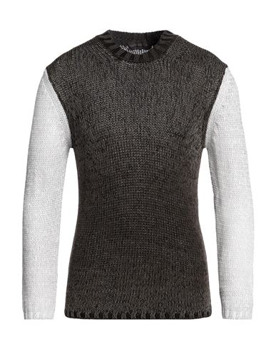 Man Sweater Dark green Size L Cotton