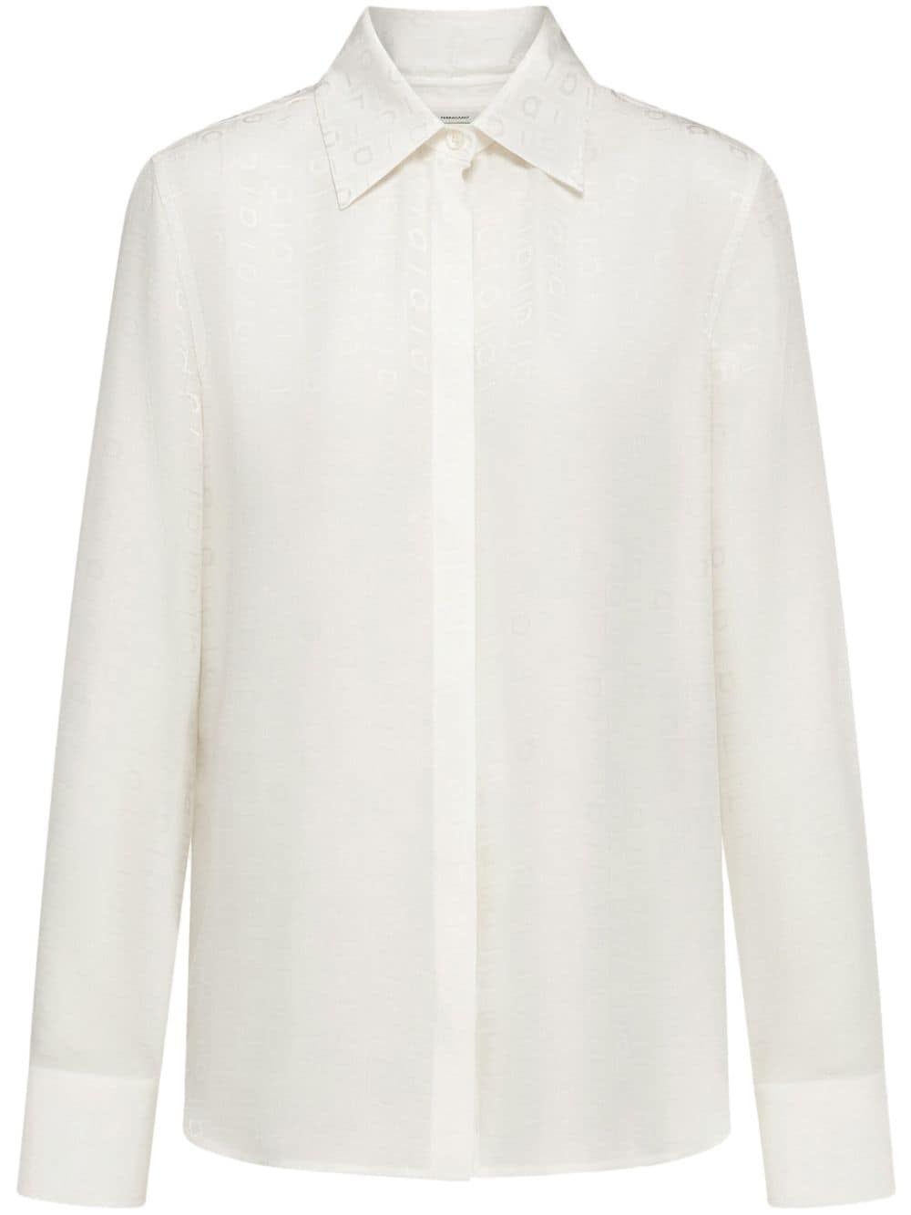 Gancini-print shirt - White