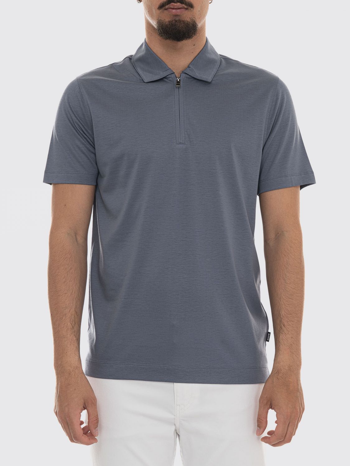 Polo Shirt Men color Gnawed Blue