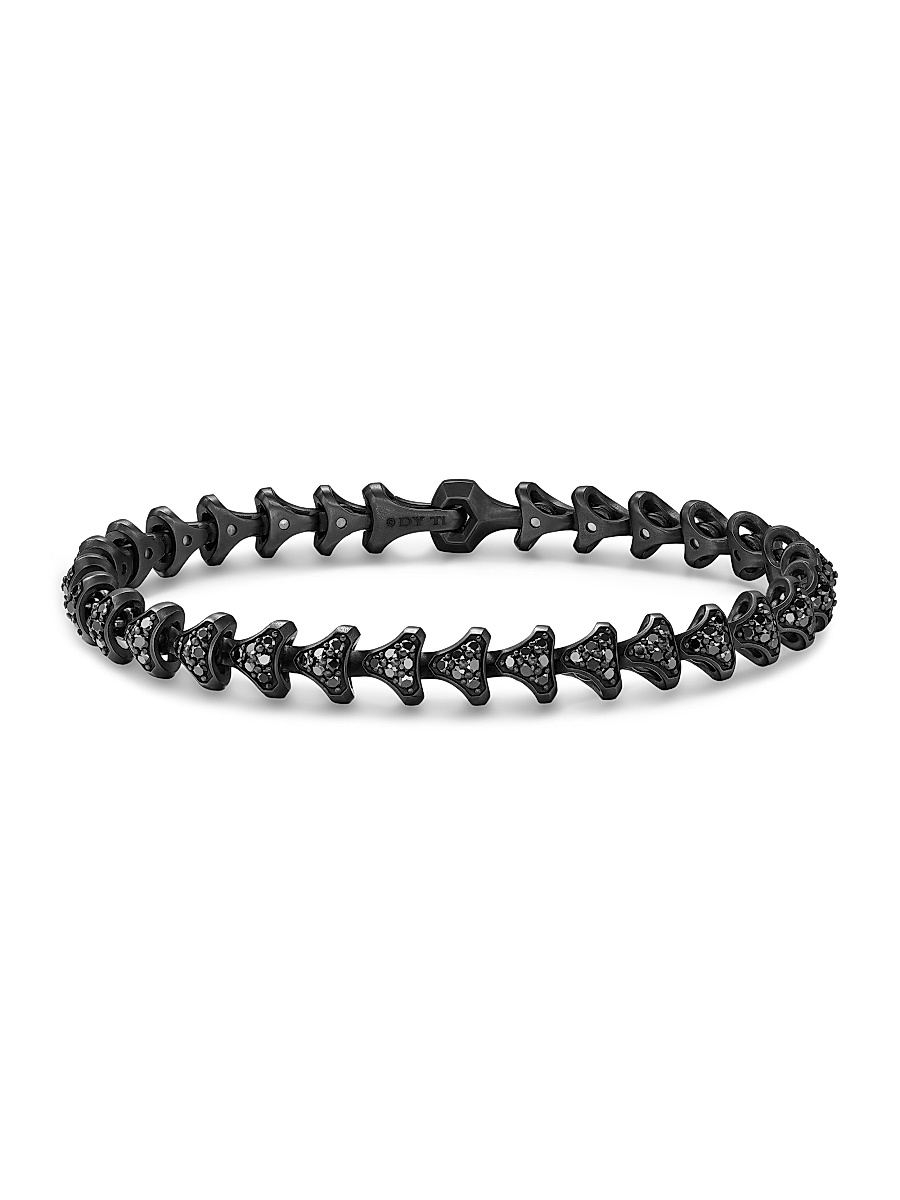 Men's Armory Link Bracelet in Black Titanium - Black Diamond