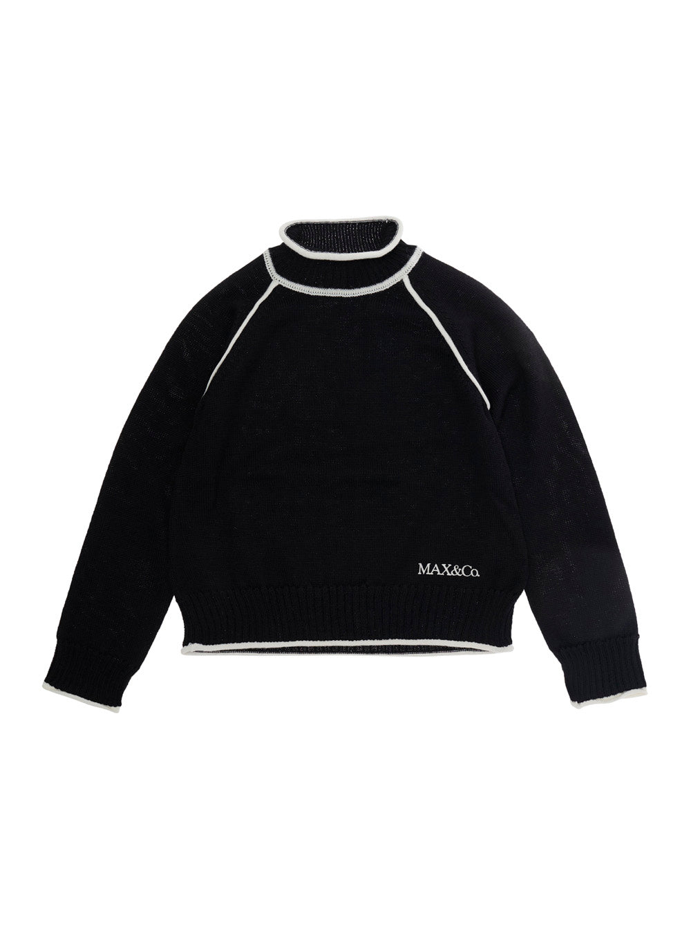 Logo-Embroidered Wool Blend Sweater — Black