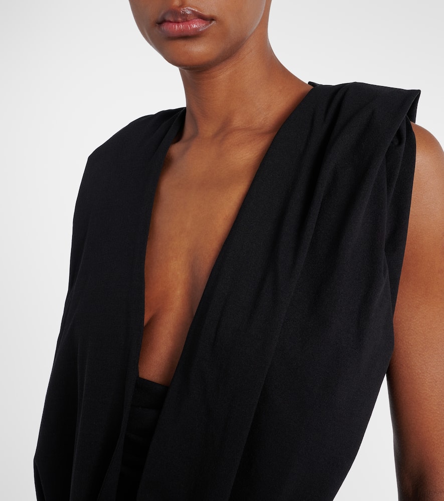 Hooded silk-blend jersey maxi dress