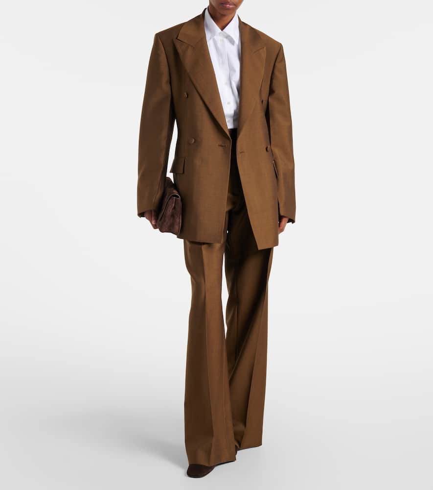 Róhe High-rise wool and mohair wide-leg pants