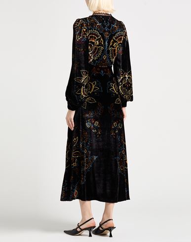 Woman Midi dress Black Size 10 Viscose, Silk, Cotton, Polyester
