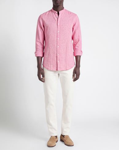 Man Shirt Magenta Size 17 ½ Linen, Cotton