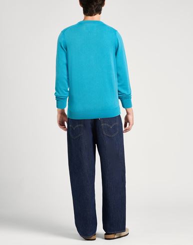 Man Sweater Turquoise Size M Cotton
