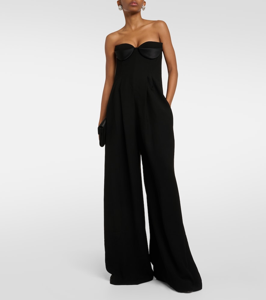 Mônot Strapless crêpe wide-leg jumpsuit