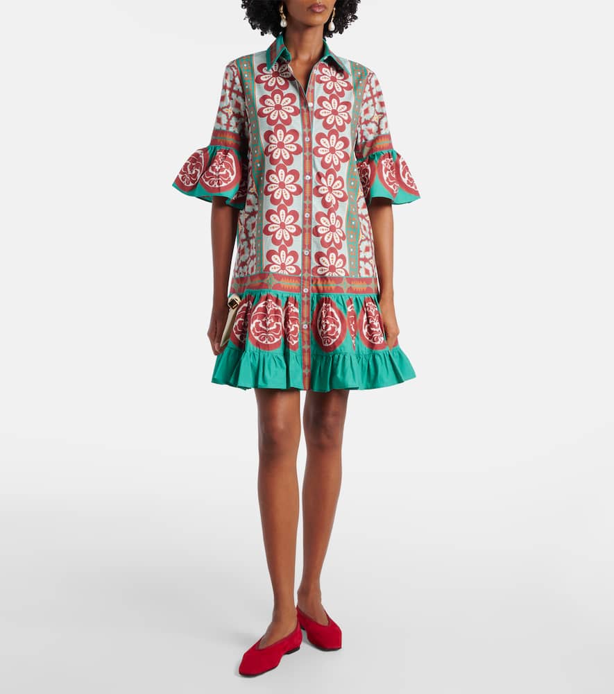 Choux printed cotton poplin shirt dress
