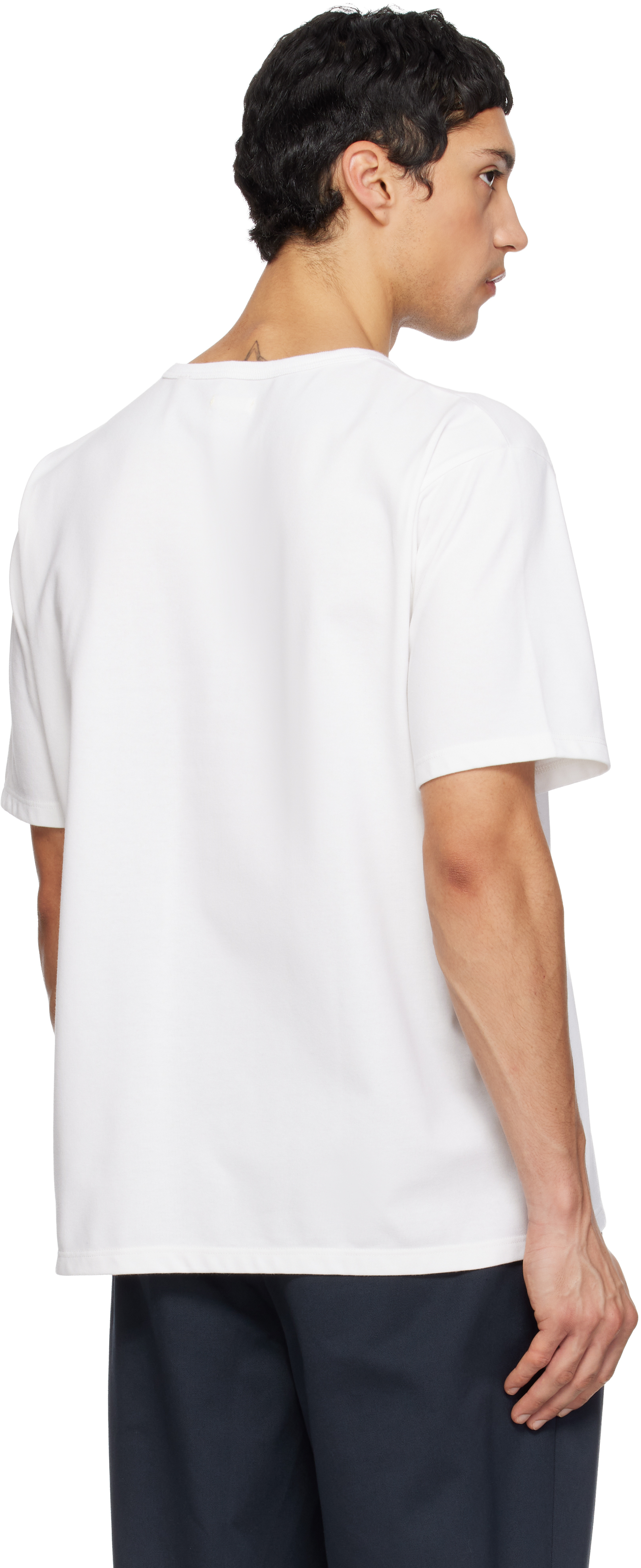 White COOLMAX Jersey Pocket T-shirt