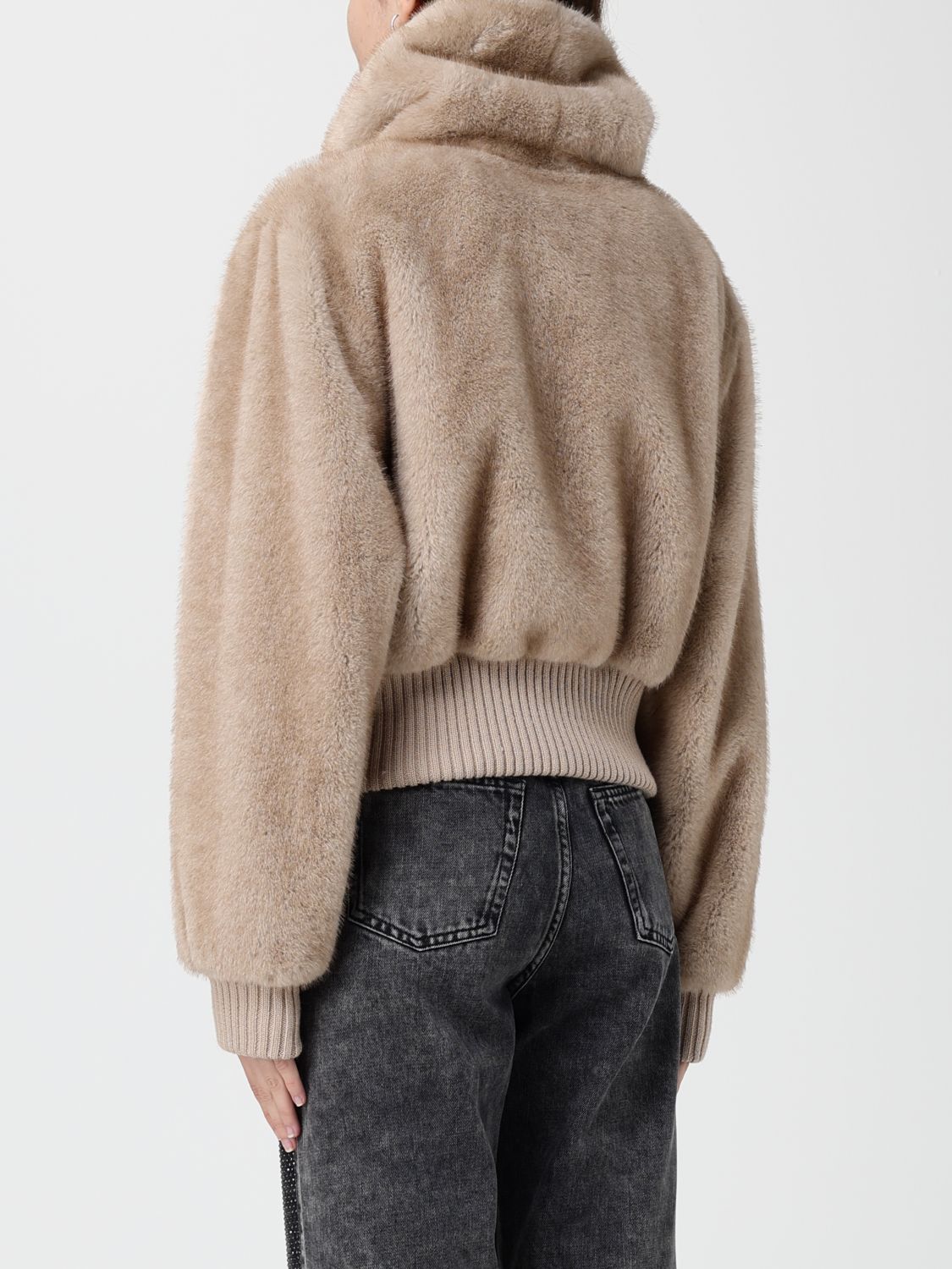Fur Coat Woman color Beige
