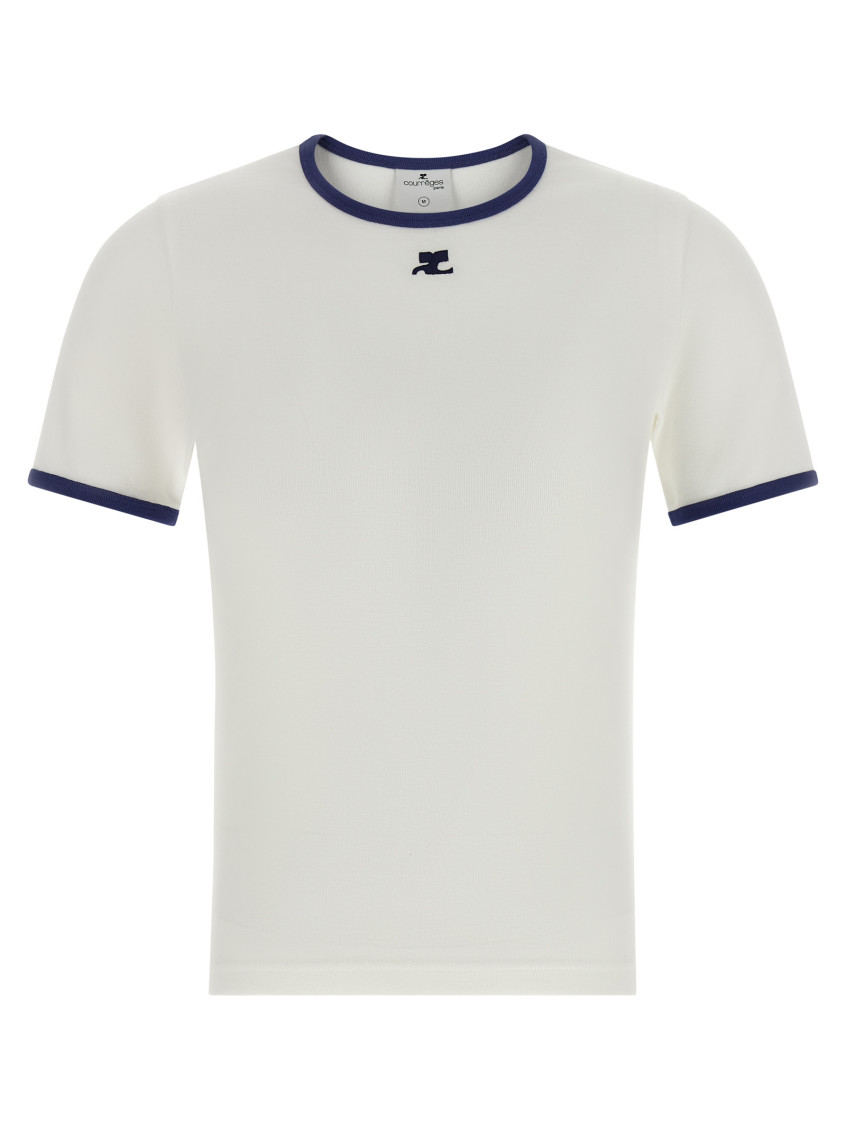 Courrèges - signature contrast trim short sleeve t shirt