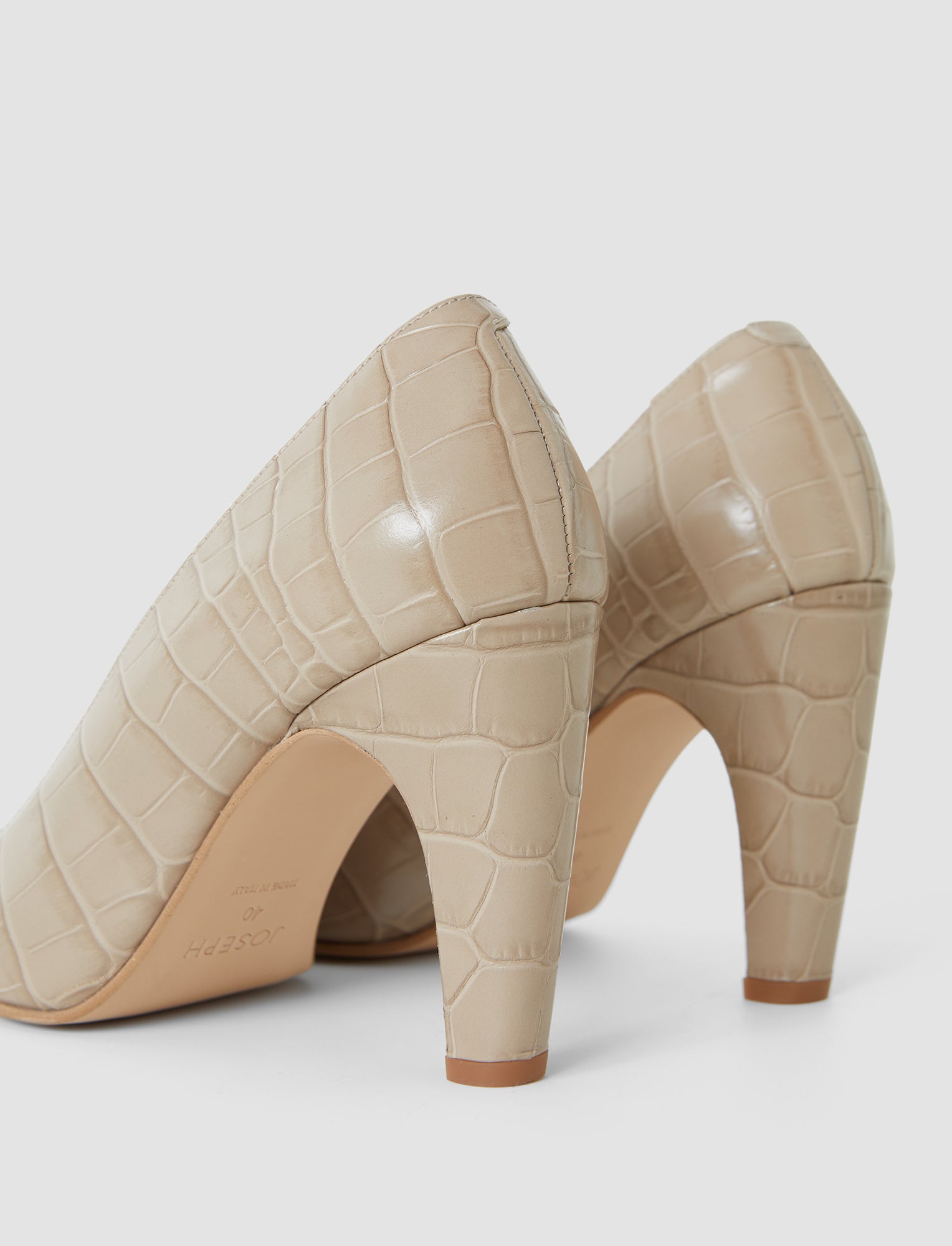 Zina Croc Leather High Heel Shoes - 40