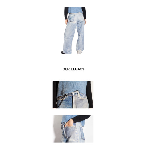 Distressed-effect boyfriend jeans - Blue